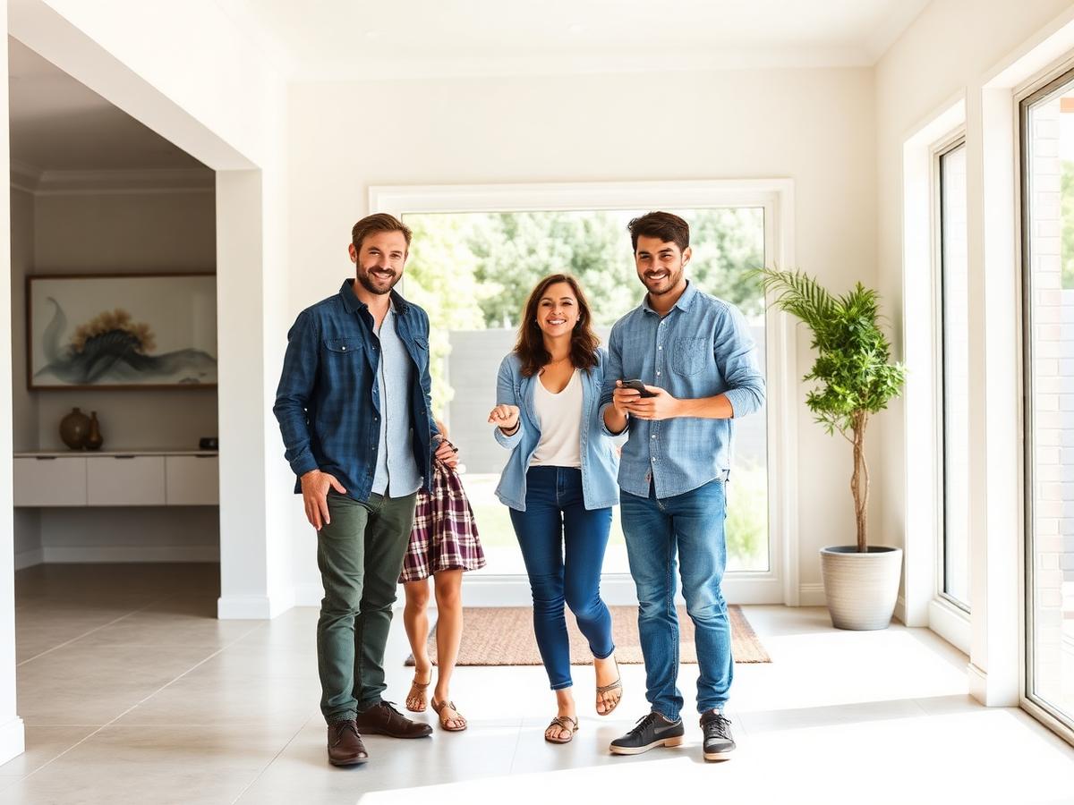 Family buying their new home